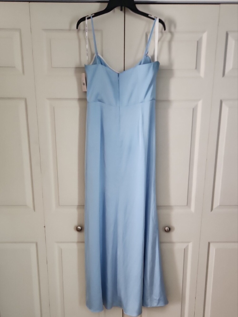Birdy Grey Sky Blue Satin Cowl Maxi Dress - Picture 8 of 12